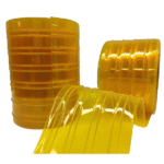 PVC CURTAIN YELLOW RIBBED